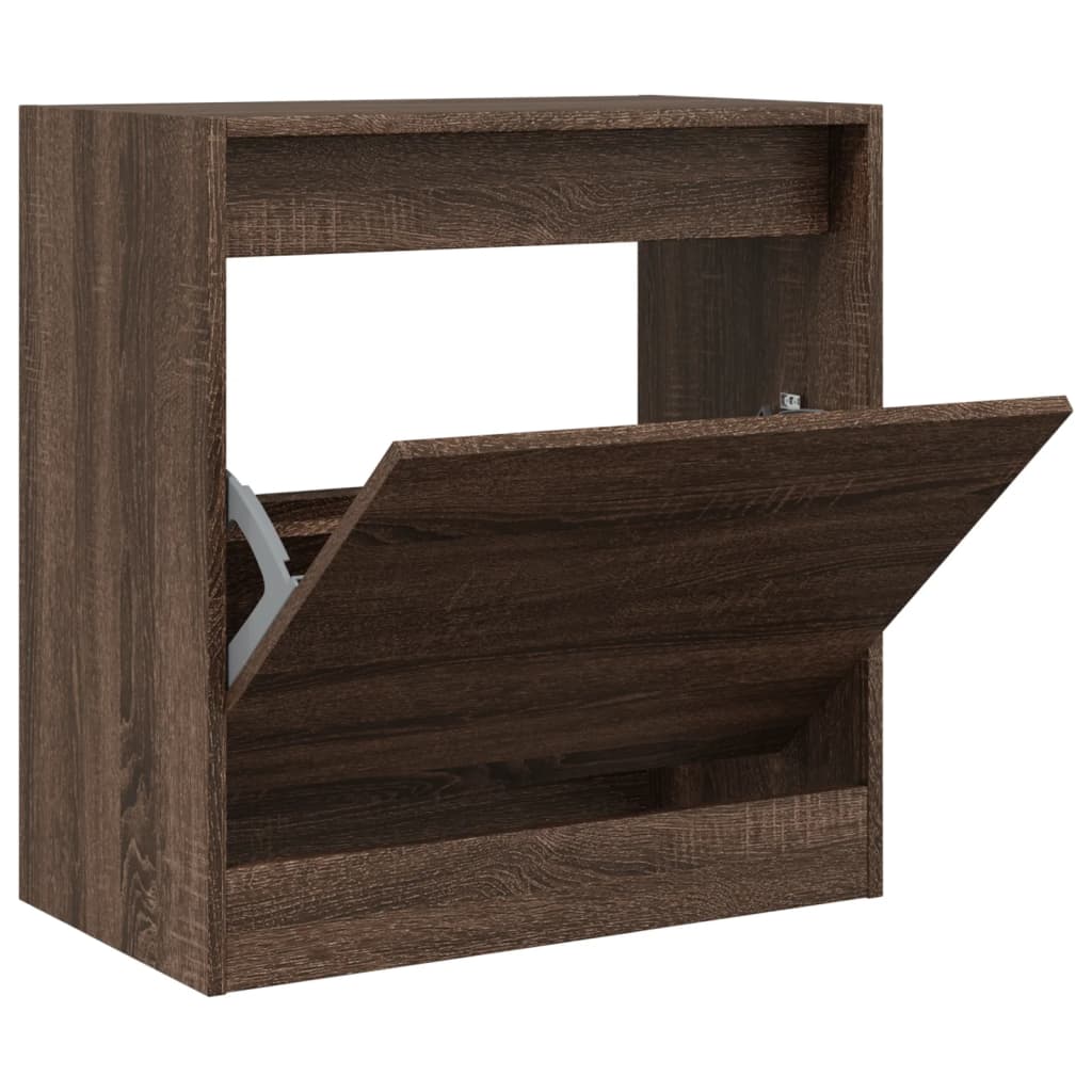 Schoenenkast 60x34x63,5 cm bewerkt hout bruin eikenkleur is nu te koop bij PeponiXL, paradijselijk wonen!