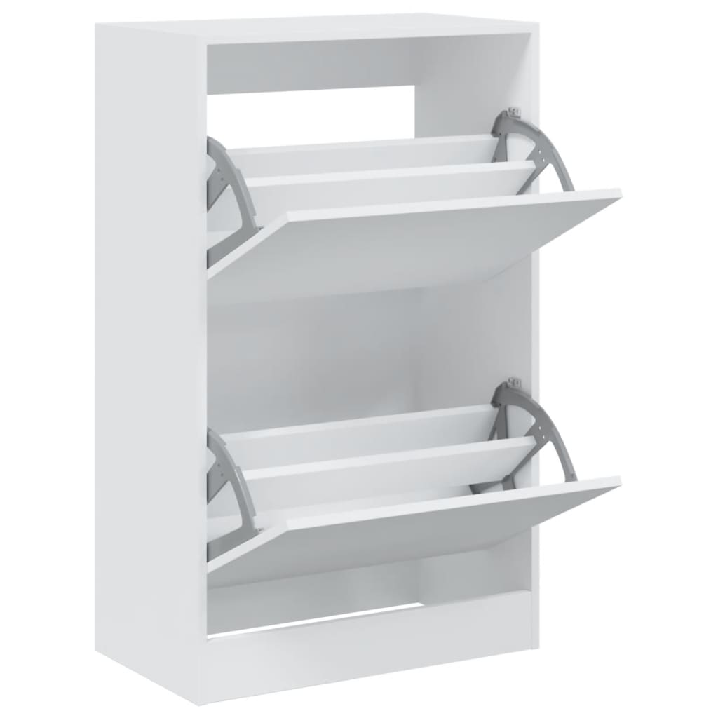 Schoenenkast 60x34x96,5 cm bewerkt hout wit is nu te koop bij PeponiXL, paradijselijk wonen!