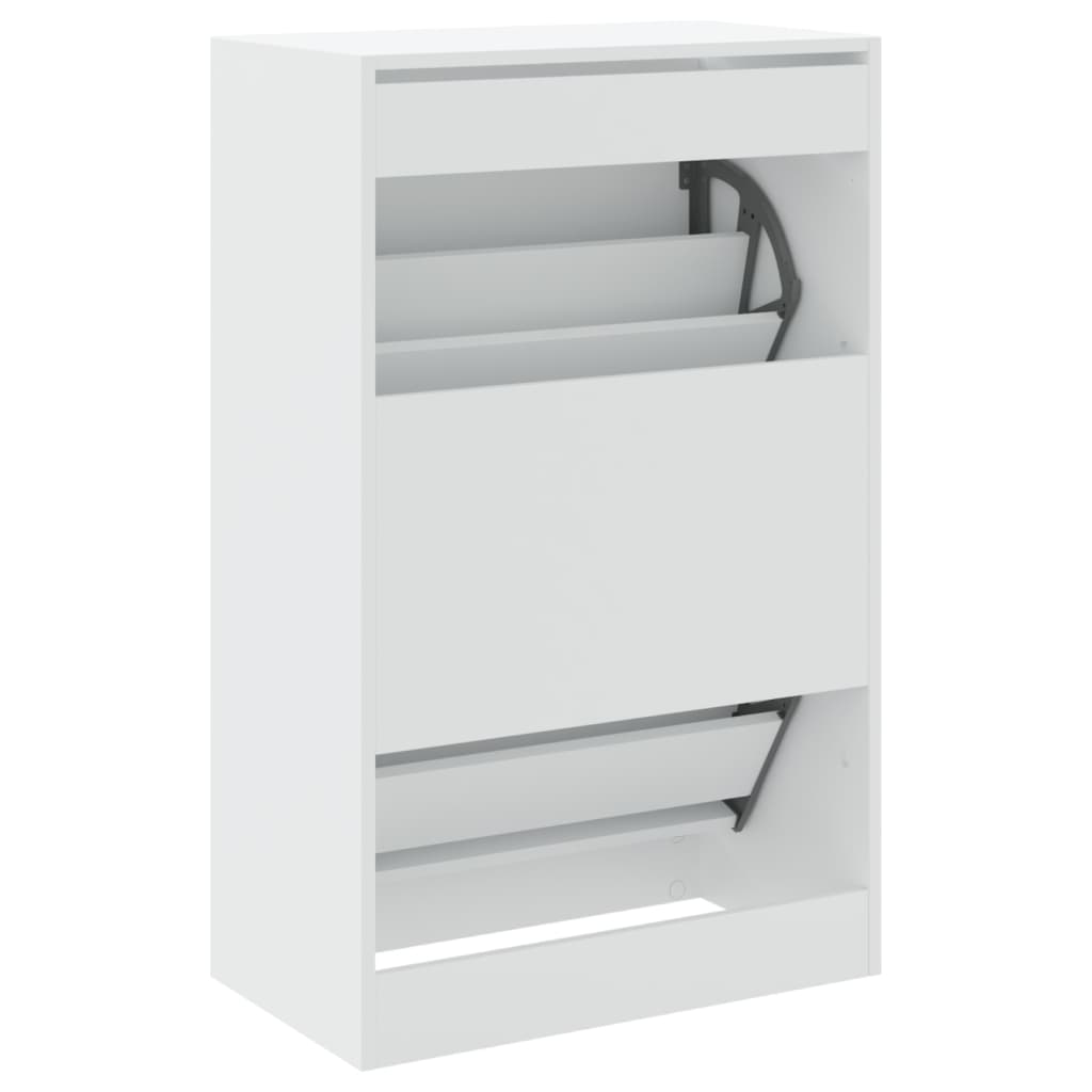 Schoenenkast 60x34x96,5 cm bewerkt hout wit is nu te koop bij PeponiXL, paradijselijk wonen!