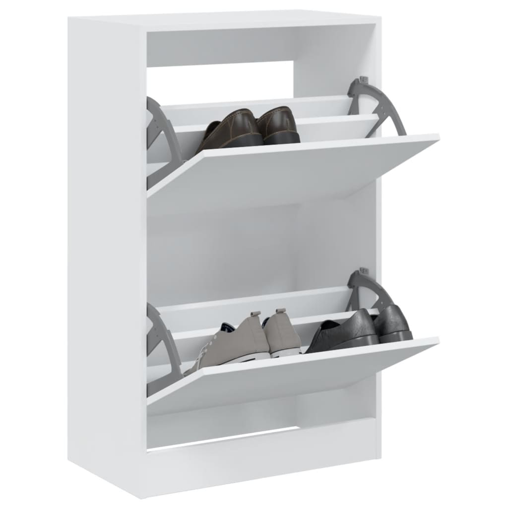 Schoenenkast 60x34x96,5 cm bewerkt hout wit is nu te koop bij PeponiXL, paradijselijk wonen!
