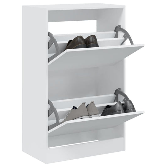 Schoenenkast 60x34x96,5 cm bewerkt hout wit is nu te koop bij PeponiXL, paradijselijk wonen!