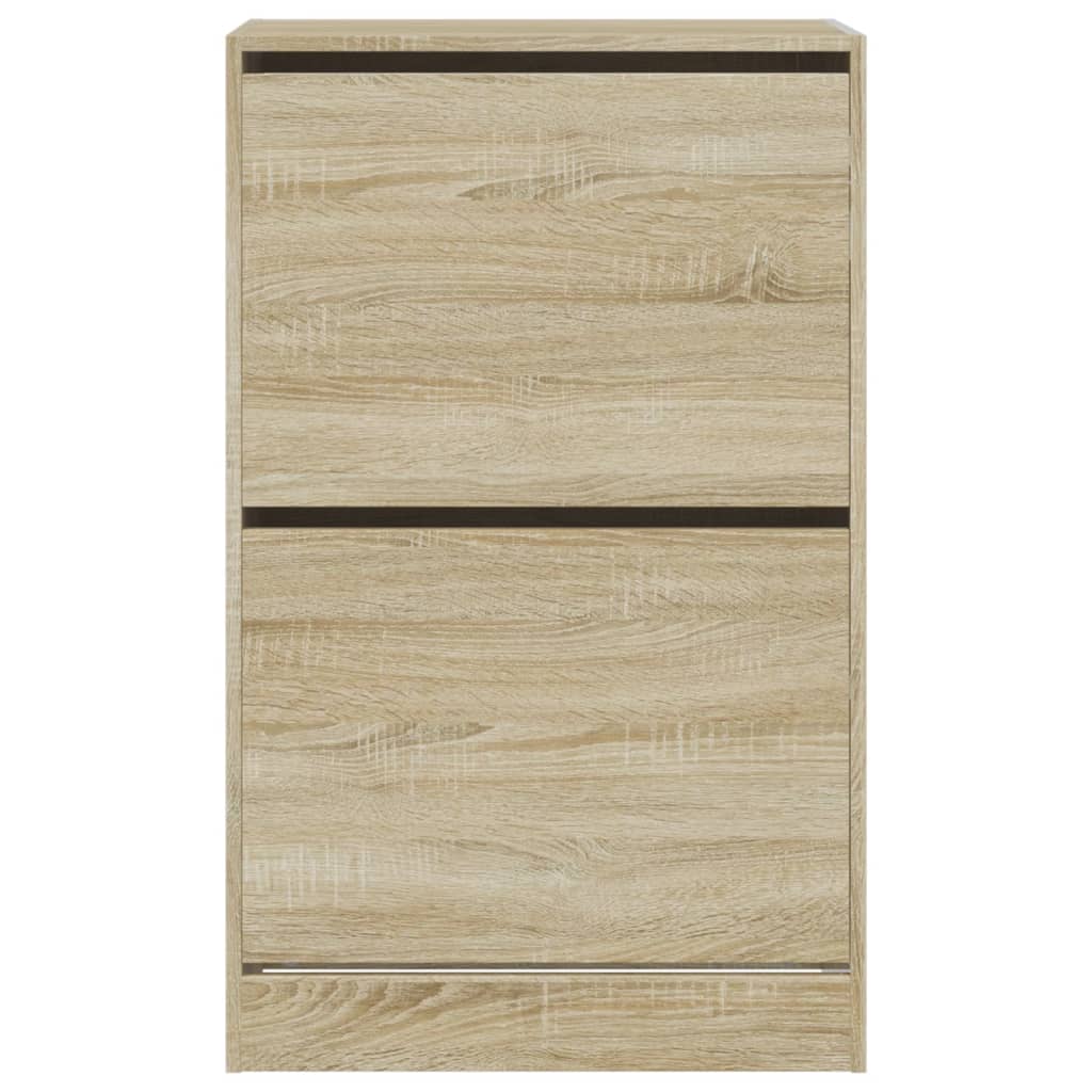 Schoenenkast 60x34x96,5 cm bewerkt hout sonoma eikenkleurig is nu te koop bij PeponiXL, paradijselijk wonen!