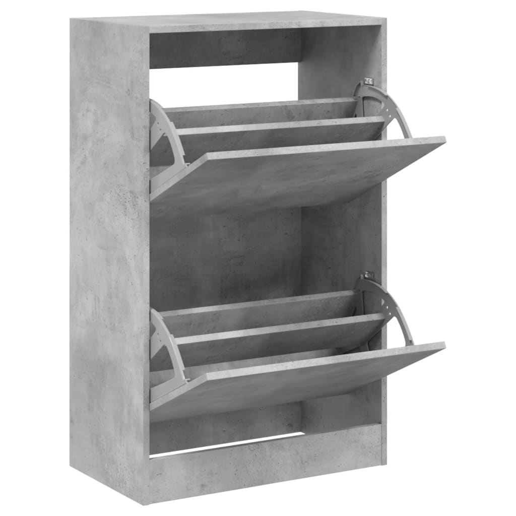 Schoenenkast 60x34x96,5 cm bewerkt hout betongrijs is nu te koop bij PeponiXL, paradijselijk wonen!