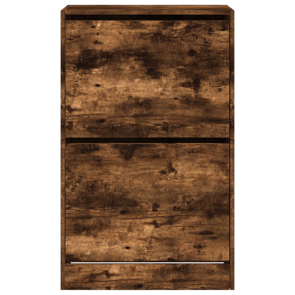 Schoenenkast 60x34x96,5 cm bewerkt hout gerookt eikenkleurig is nu te koop bij PeponiXL, paradijselijk wonen!