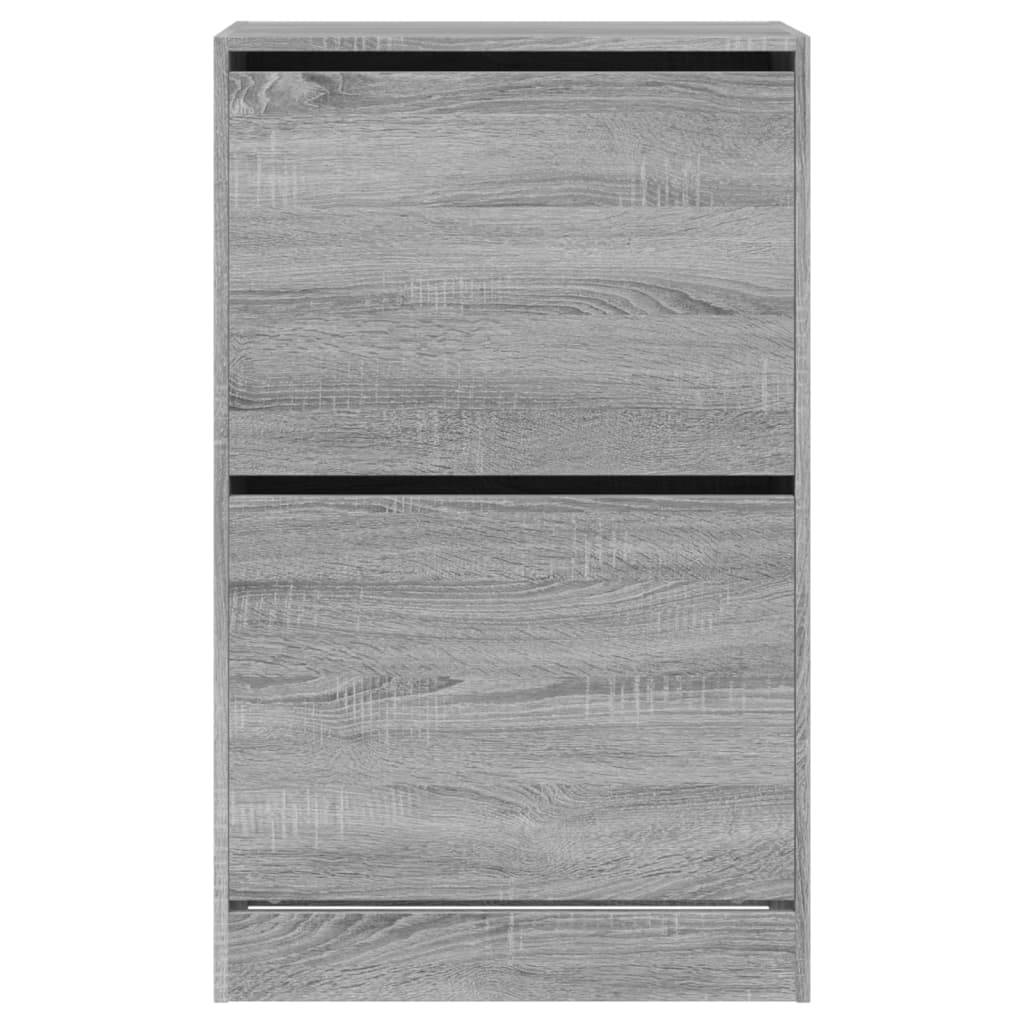 Schoenenkast 60x34x96,5 cm bewerkt hout grijs sonoma eikenkleur is nu te koop bij PeponiXL, paradijselijk wonen!
