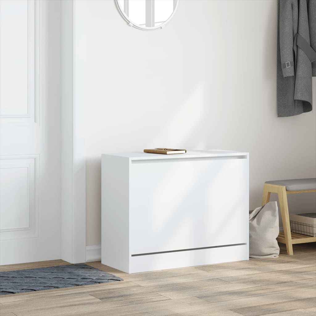 Schoenenkast 80x34x63 cm bewerkt hout wit is nu te koop bij PeponiXL, paradijselijk wonen!