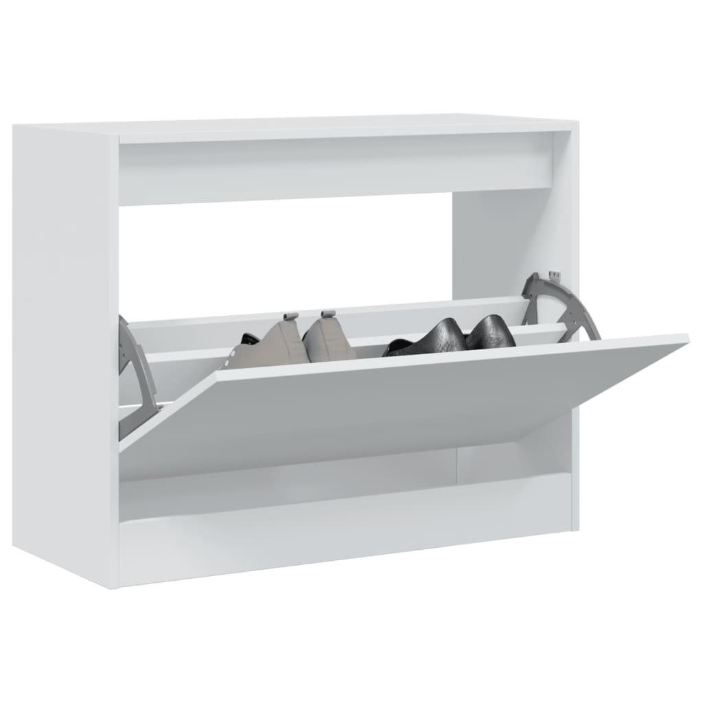 Schoenenkast 80x34x63 cm bewerkt hout wit is nu te koop bij PeponiXL, paradijselijk wonen!
