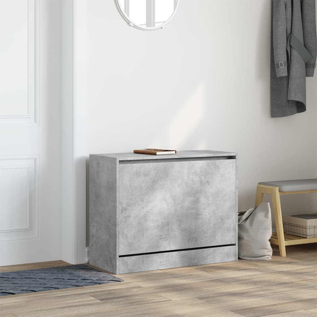 Schoenenkast 80x34x63 cm bewerkt hout betongrijs is nu te koop bij PeponiXL, paradijselijk wonen!