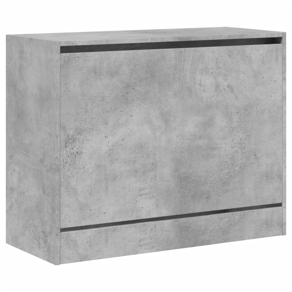 Schoenenkast 80x34x63 cm bewerkt hout betongrijs is nu te koop bij PeponiXL, paradijselijk wonen!
