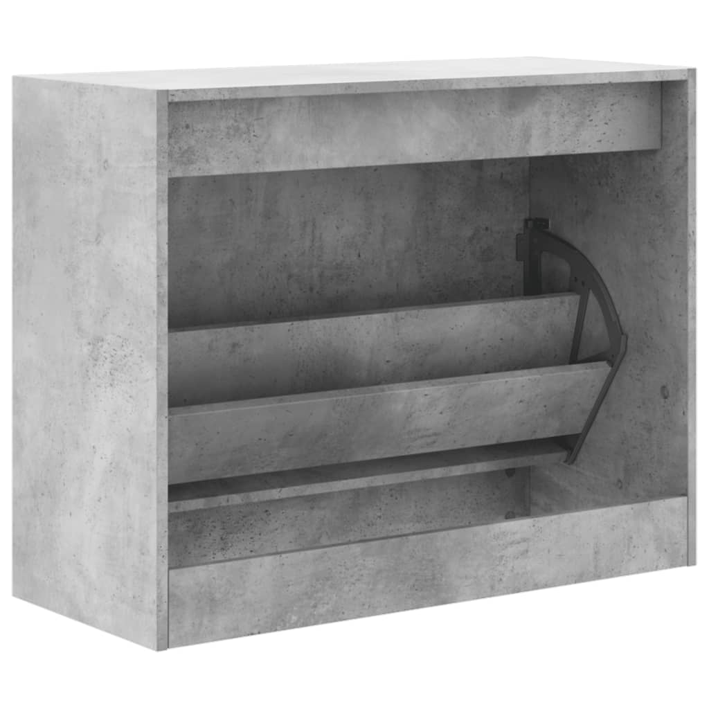 Schoenenkast 80x34x63 cm bewerkt hout betongrijs is nu te koop bij PeponiXL, paradijselijk wonen!