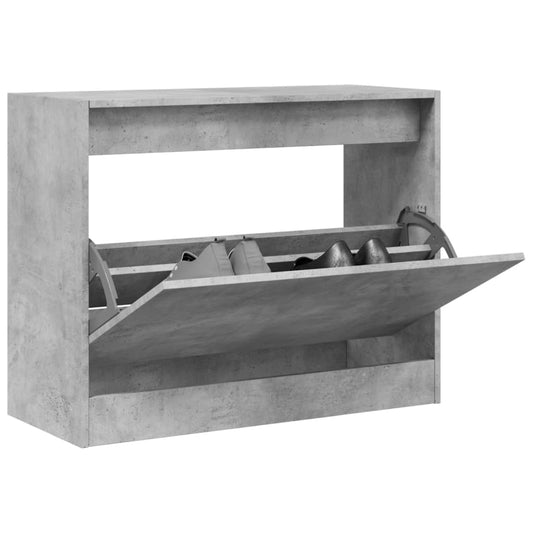 Schoenenkast 80x34x63 cm bewerkt hout betongrijs is nu te koop bij PeponiXL, paradijselijk wonen!