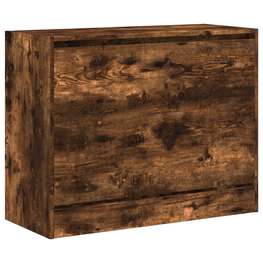 Schoenenkast 80x34x63 cm bewerkt hout gerookt eikenkleurig is nu te koop bij PeponiXL, paradijselijk wonen!