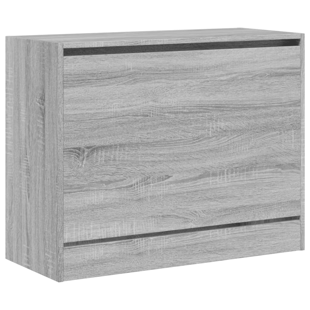 Schoenenkast 80x34x63 cm bewerkt hout grijs sonoma eikenkleurig is nu te koop bij PeponiXL, paradijselijk wonen!