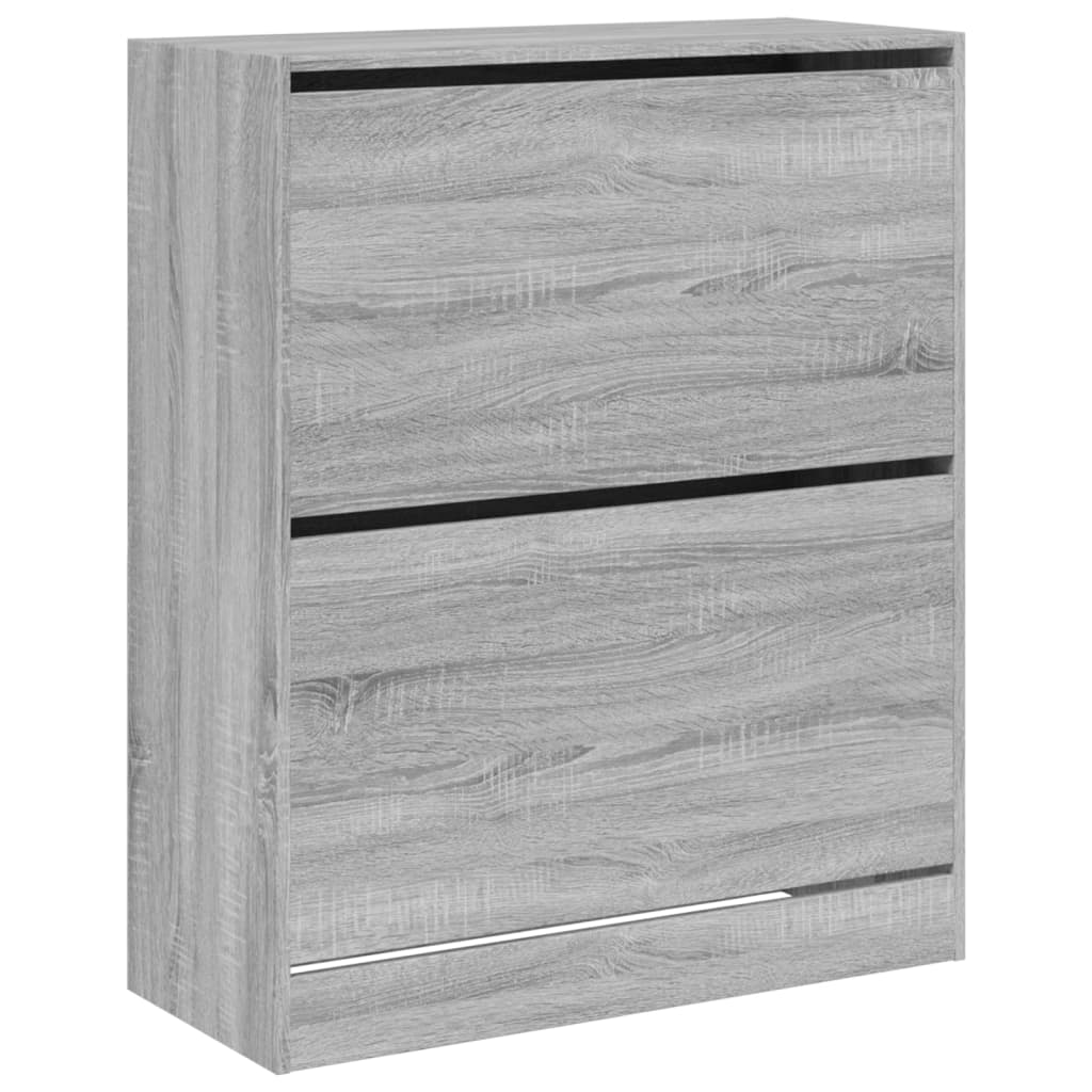 Schoenenkast 80x34x96,5 cm bewerkt hout grijs sonoma eikenkleur is nu te koop bij PeponiXL, paradijselijk wonen!