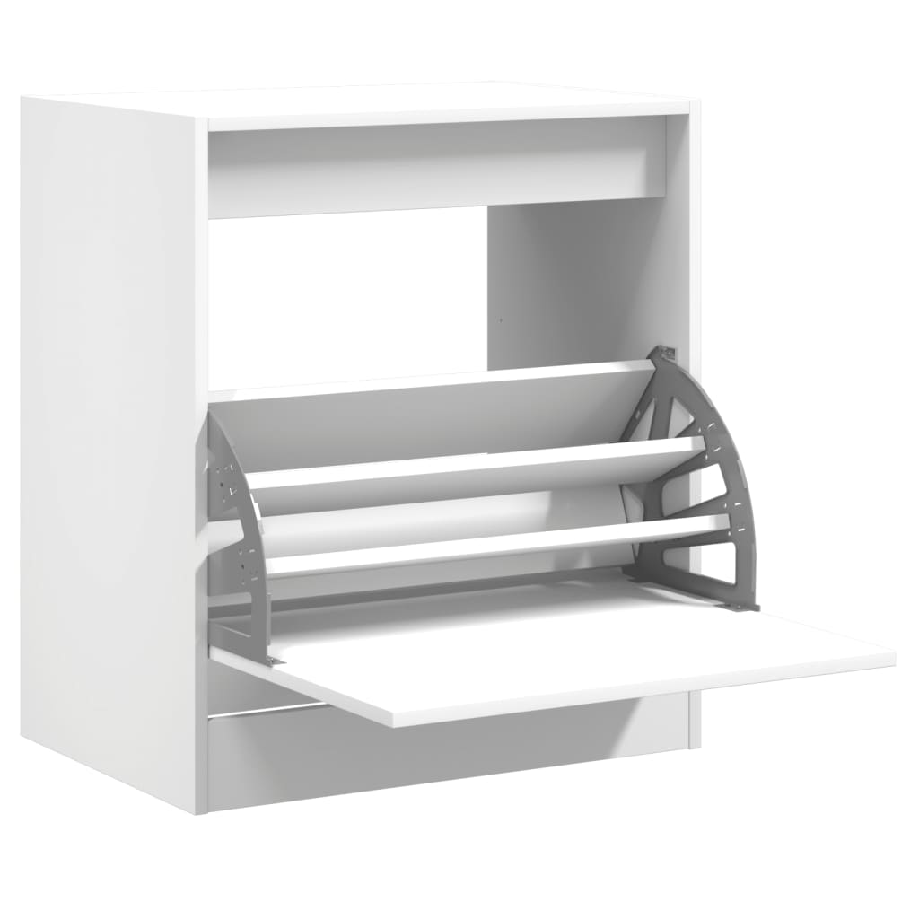 Schoenenkast 60x42x69 cm bewerkt hout wit is nu te koop bij PeponiXL, paradijselijk wonen!