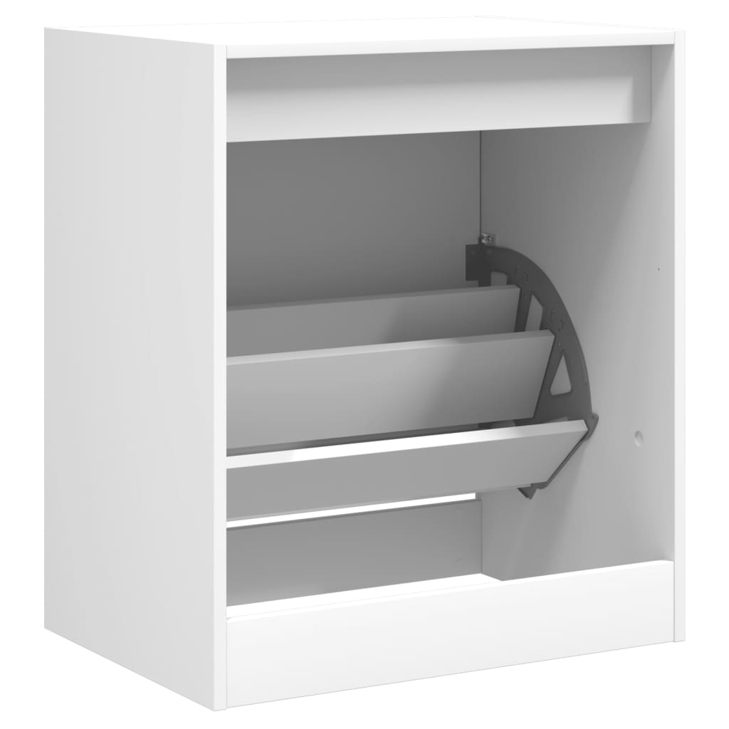 Schoenenkast 60x42x69 cm bewerkt hout wit is nu te koop bij PeponiXL, paradijselijk wonen!