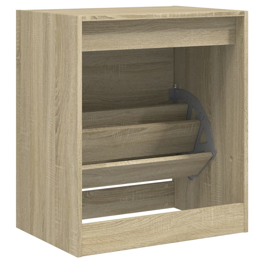Schoenenkast 60x42x69 cm bewerkt hout sonoma eikenkleurig is nu te koop bij PeponiXL, paradijselijk wonen!