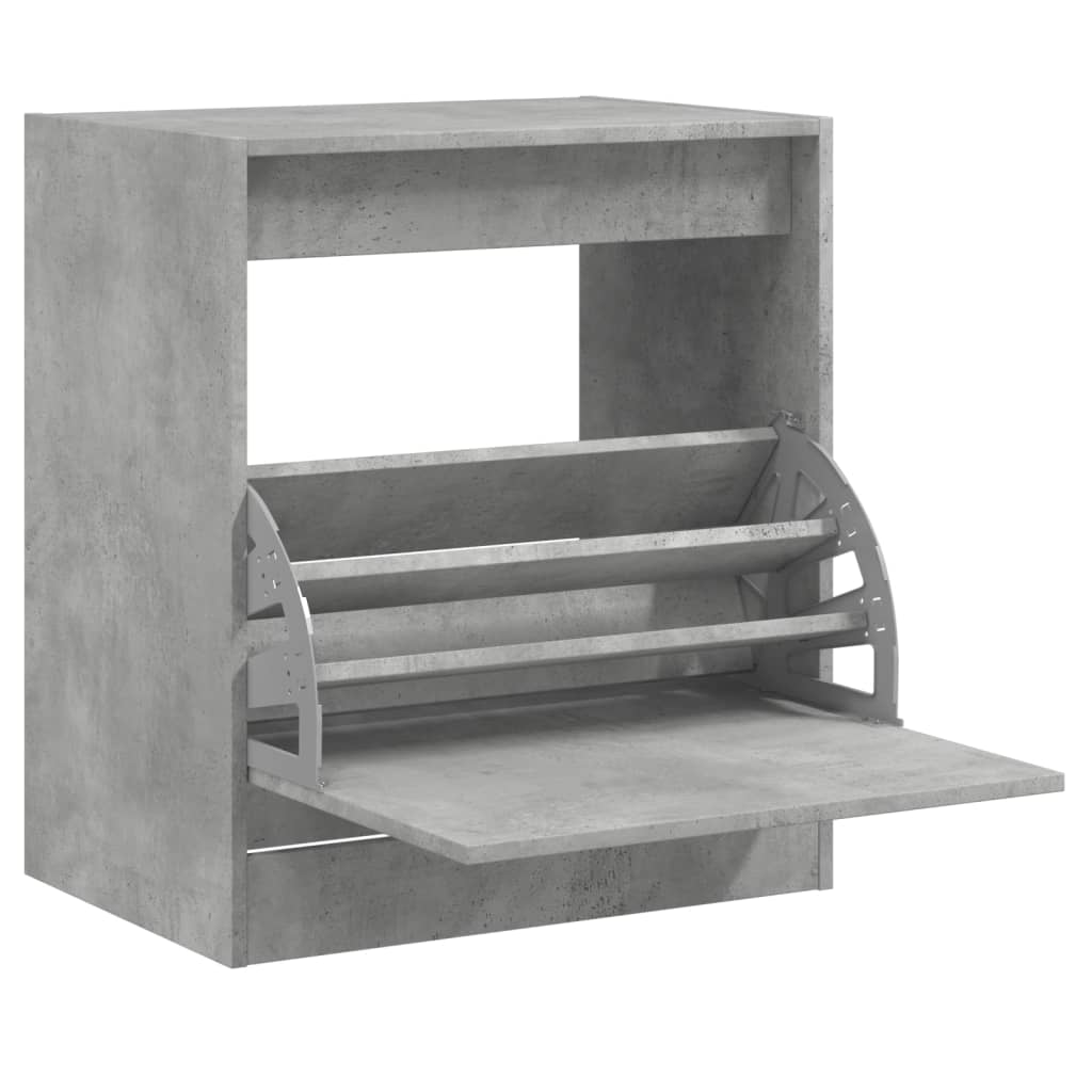 Schoenenkast 60x42x69 cm bewerkt hout betongrijs is nu te koop bij PeponiXL, paradijselijk wonen!