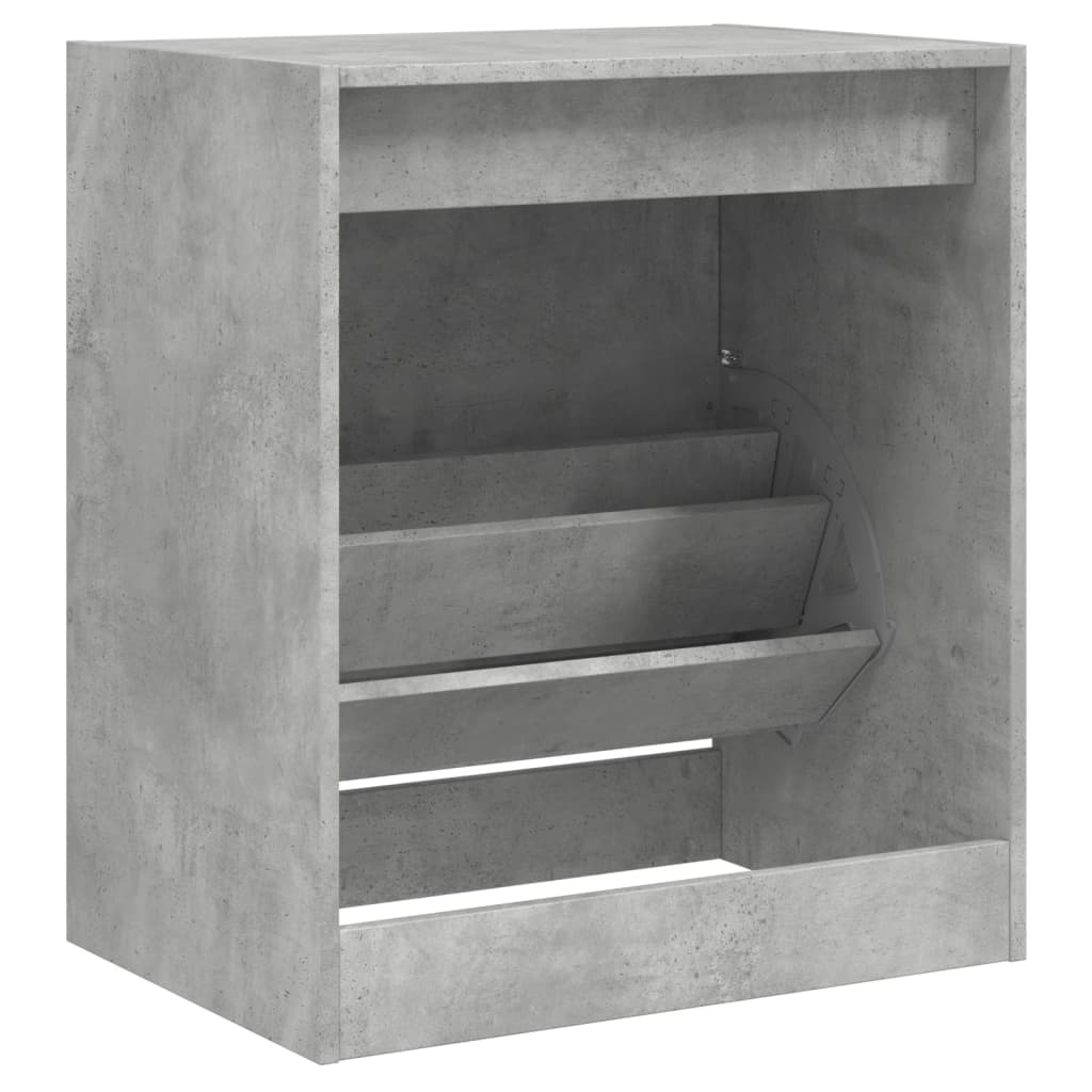 Schoenenkast 60x42x69 cm bewerkt hout betongrijs is nu te koop bij PeponiXL, paradijselijk wonen!