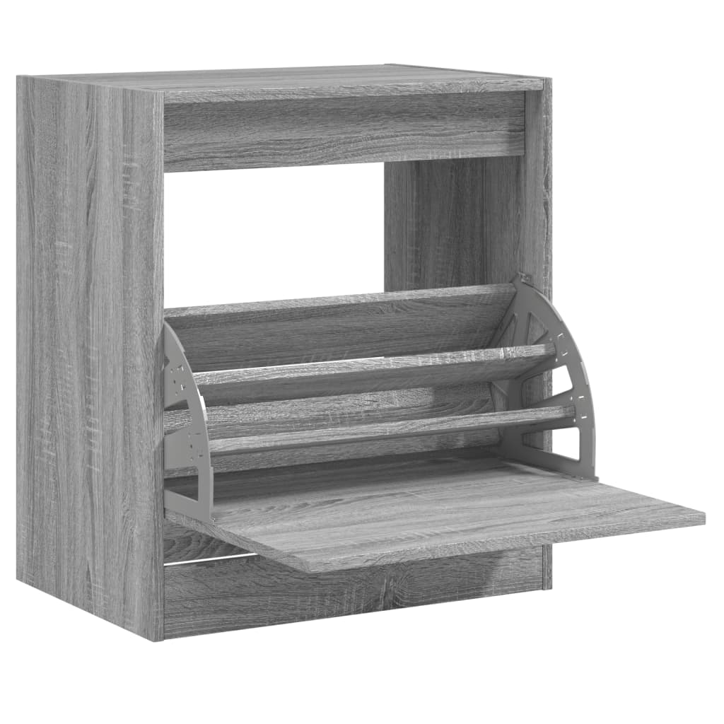 Schoenenkast 60x42x69 cm bewerkt hout grijs sonoma eikenkleurig is nu te koop bij PeponiXL, paradijselijk wonen!