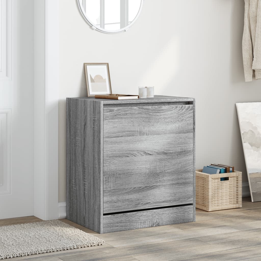 Schoenenkast 60x42x69 cm bewerkt hout grijs sonoma eikenkleurig is nu te koop bij PeponiXL, paradijselijk wonen!