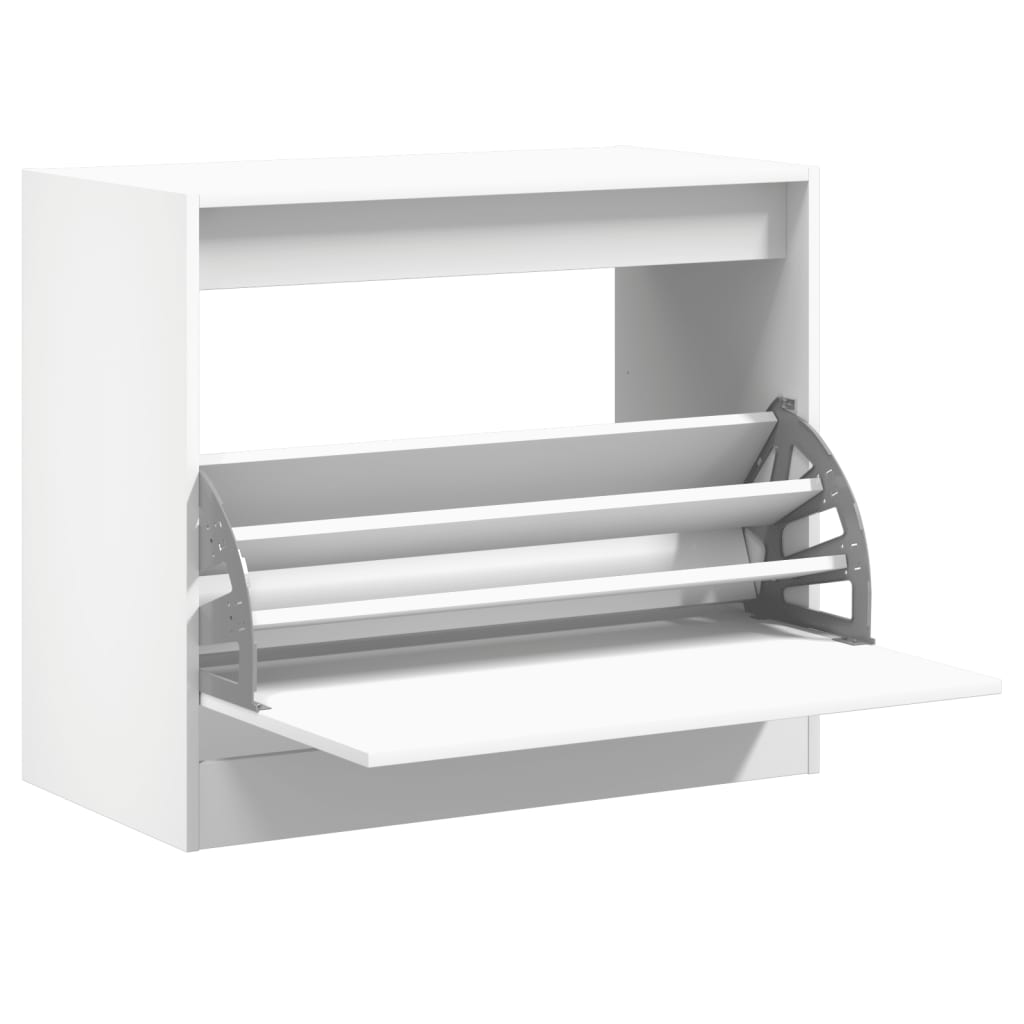 Schoenenkast 80x42x69 cm bewerkt hout wit is nu te koop bij PeponiXL, paradijselijk wonen!