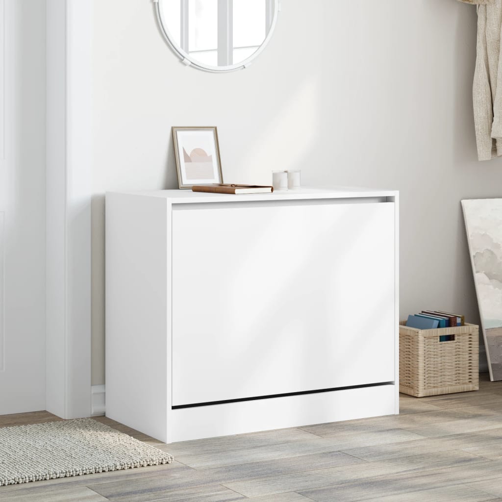 Schoenenkast 80x42x69 cm bewerkt hout wit is nu te koop bij PeponiXL, paradijselijk wonen!