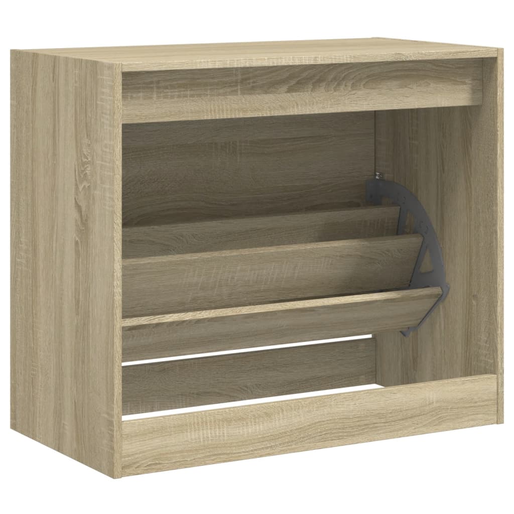 Schoenenkast 80x42x69 cm bewerkt hout sonoma eikenkleurig is nu te koop bij PeponiXL, paradijselijk wonen!