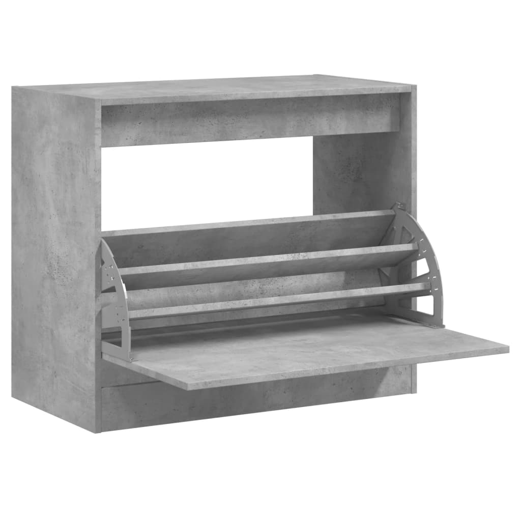 Schoenenkast 80x42x69 cm bewerkt hout betongrijs is nu te koop bij PeponiXL, paradijselijk wonen!
