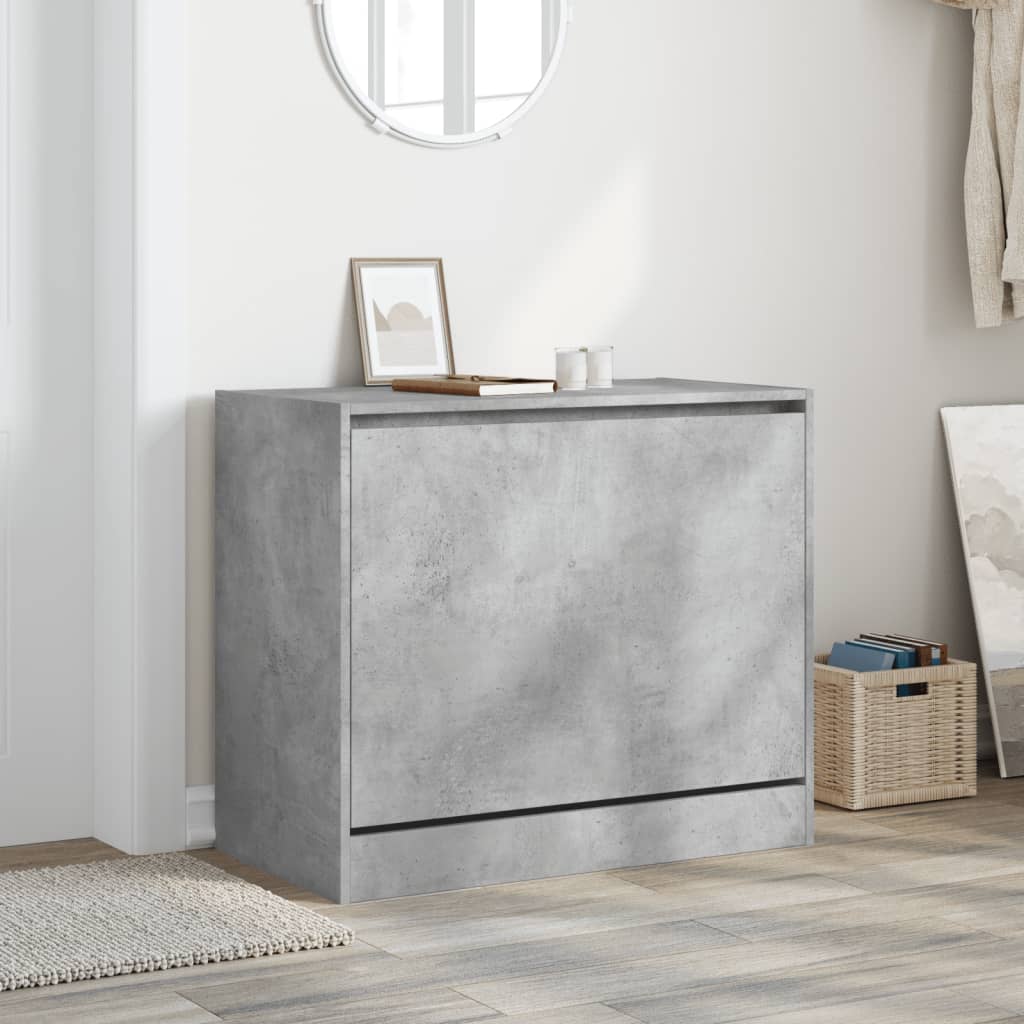 Schoenenkast 80x42x69 cm bewerkt hout betongrijs is nu te koop bij PeponiXL, paradijselijk wonen!