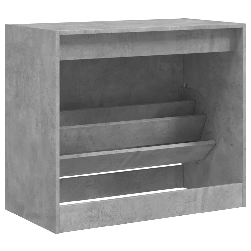 Schoenenkast 80x42x69 cm bewerkt hout betongrijs is nu te koop bij PeponiXL, paradijselijk wonen!