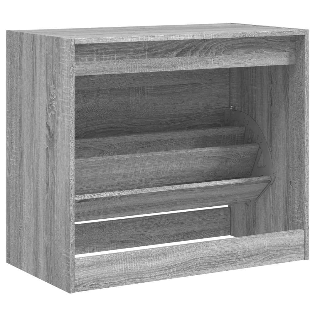 Schoenenkast 80x42x69 cm bewerkt hout grijs sonoma eikenkleurig is nu te koop bij PeponiXL, paradijselijk wonen!