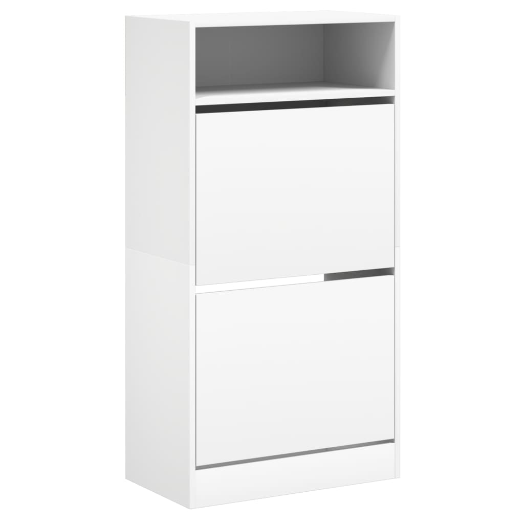 Schoenenkast 60x34x116 cm bewerkt hout wit is nu te koop bij PeponiXL, paradijselijk wonen!
