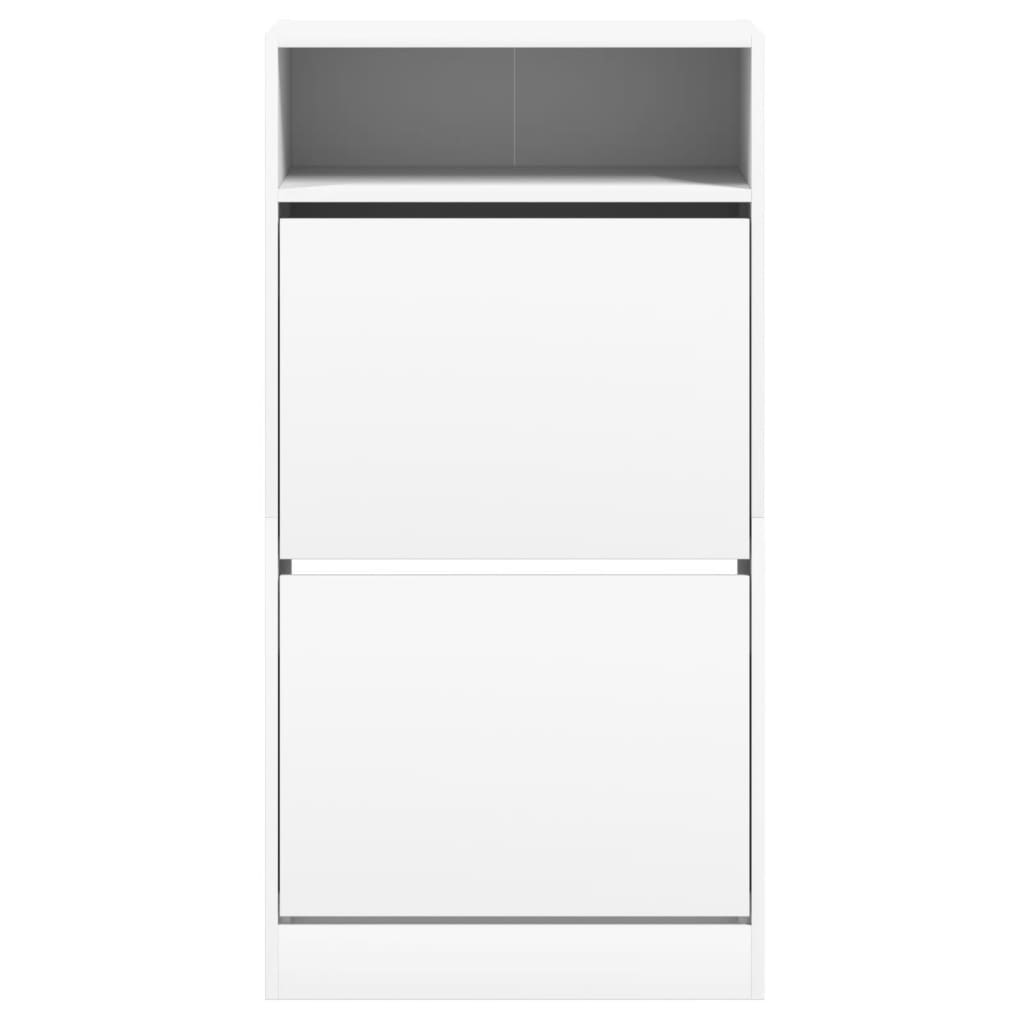 Schoenenkast 60x34x116 cm bewerkt hout wit is nu te koop bij PeponiXL, paradijselijk wonen!