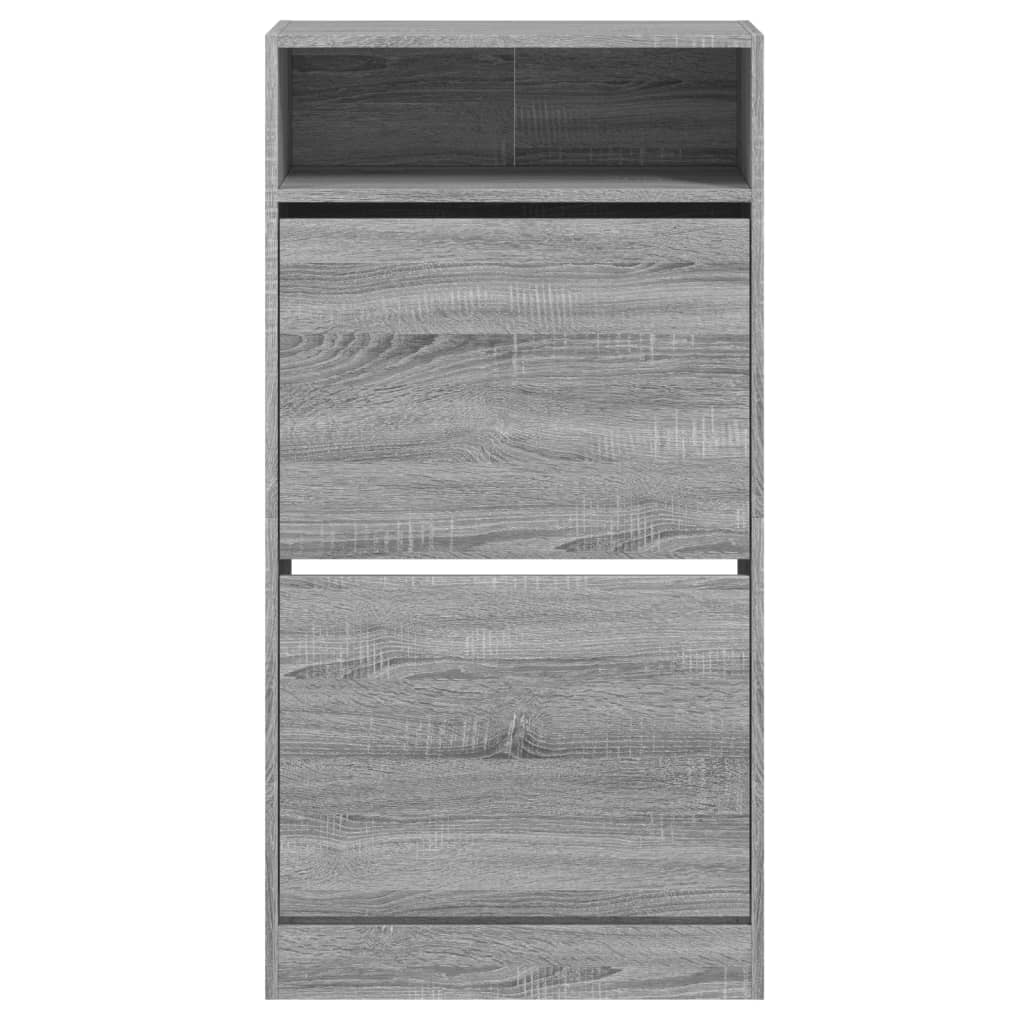 Schoenenkast 60x34x116 cm bewerkt hout grijs sonoma eikenkleur is nu te koop bij PeponiXL, paradijselijk wonen!