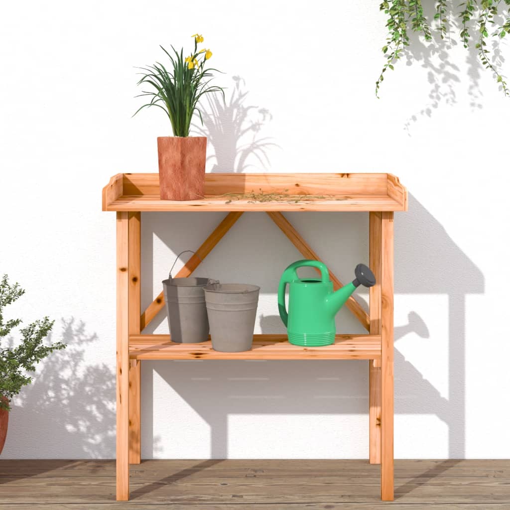 Plantentafel met schap 78x38x82,5 cm vurenhout bruin is nu te koop bij PeponiXL, paradijselijk wonen!
