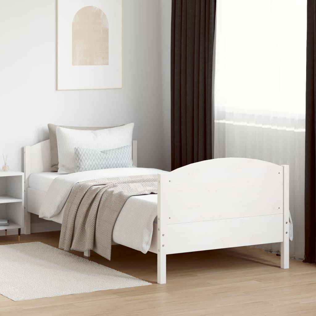 Bedframe zonder matras massief grenenhout wit 75x190 cm is nu te koop bij PeponiXL, paradijselijk wonen!