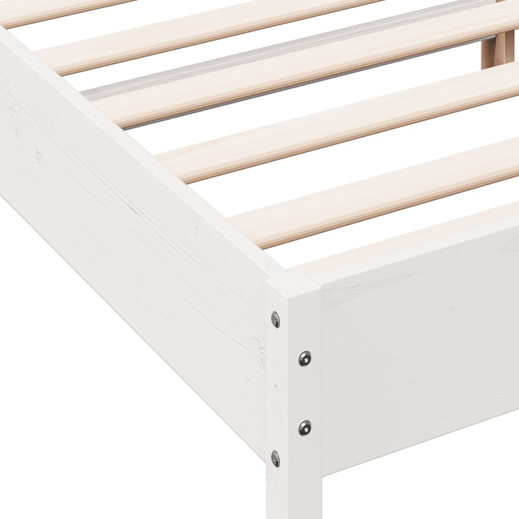 Bedframe zonder matras massief grenenhout wit 140x200 cm is nu te koop bij PeponiXL, paradijselijk wonen!