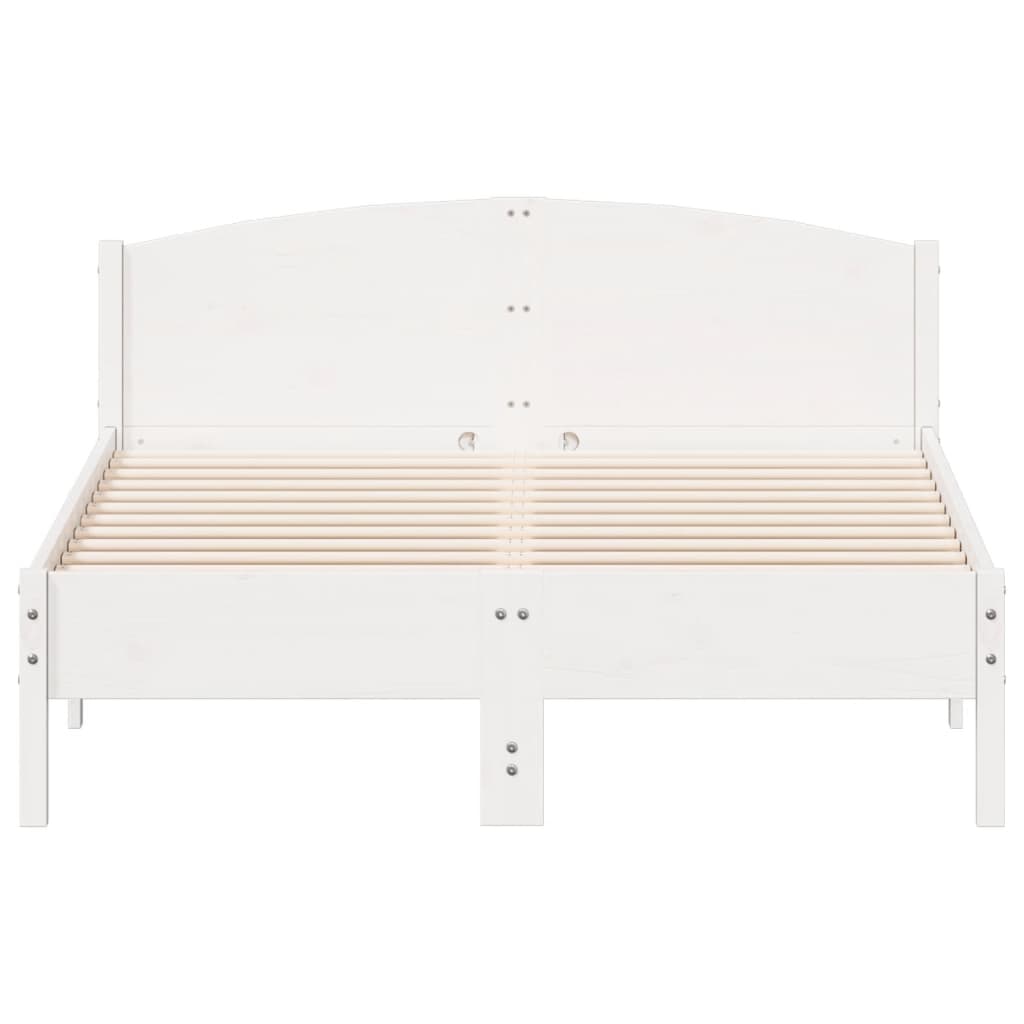 Bedframe zonder matras massief grenenhout wit 140x190 cm is nu te koop bij PeponiXL, paradijselijk wonen!