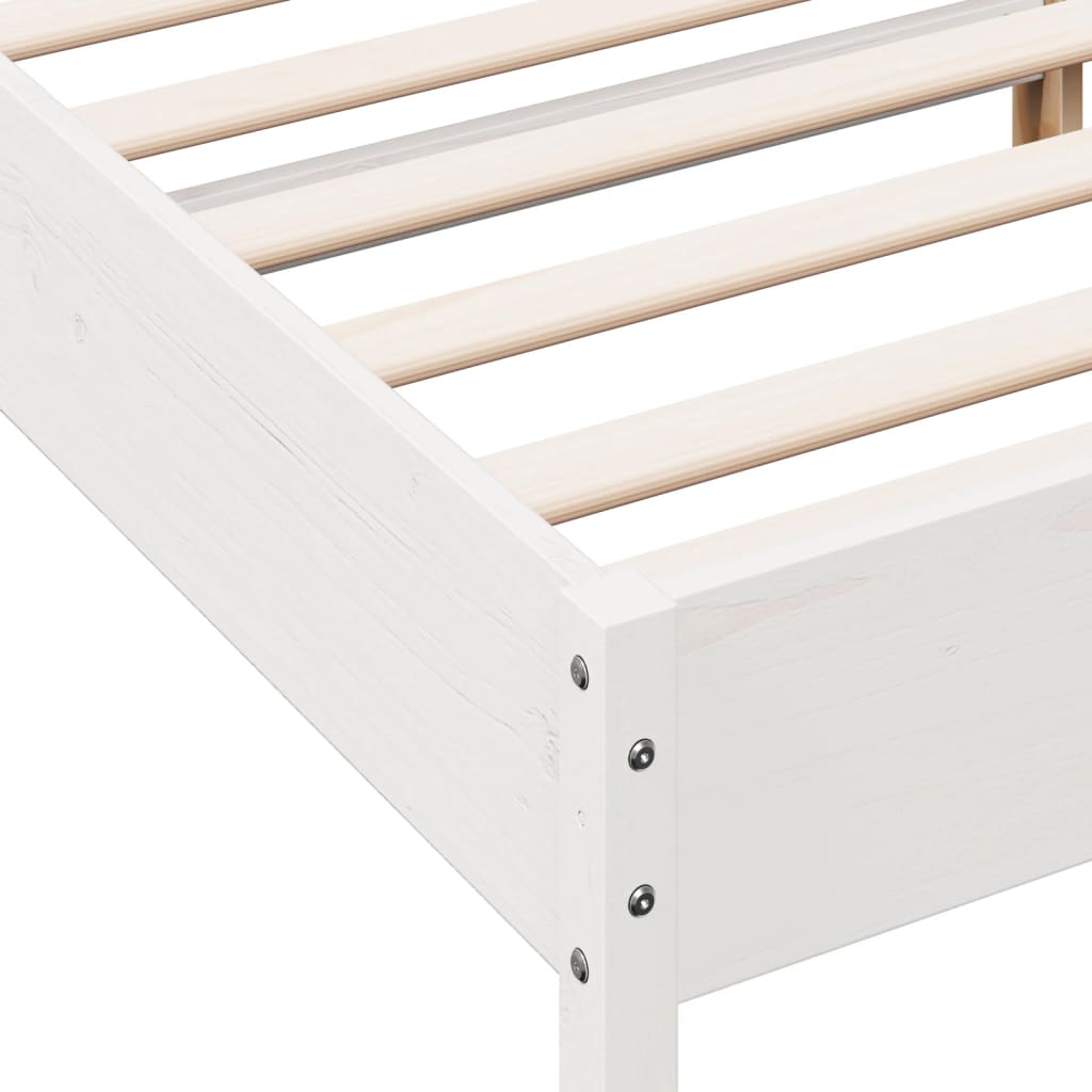 Bedframe zonder matras massief grenenhout wit 140x190 cm is nu te koop bij PeponiXL, paradijselijk wonen!
