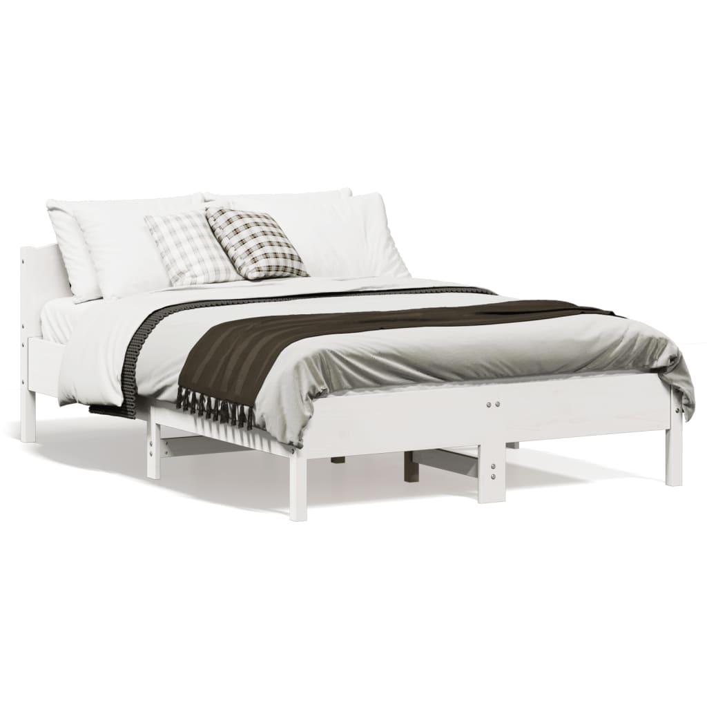Bedframe zonder matras massief grenenhout wit 140x190 cm is nu te koop bij PeponiXL, paradijselijk wonen!