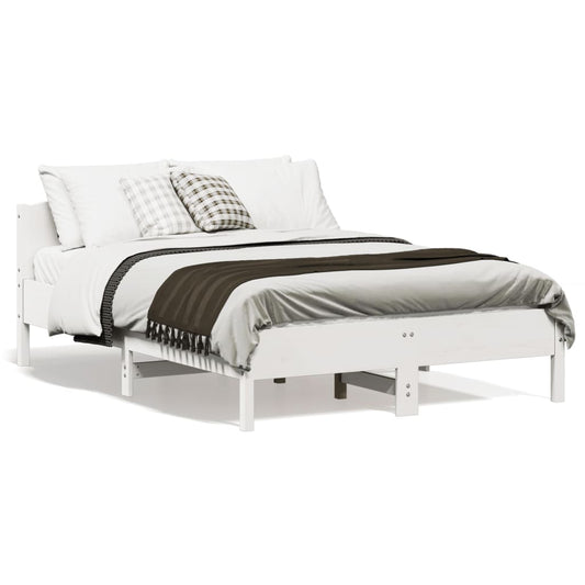 Bedframe zonder matras massief grenenhout wit 140x190 cm is nu te koop bij PeponiXL, paradijselijk wonen!