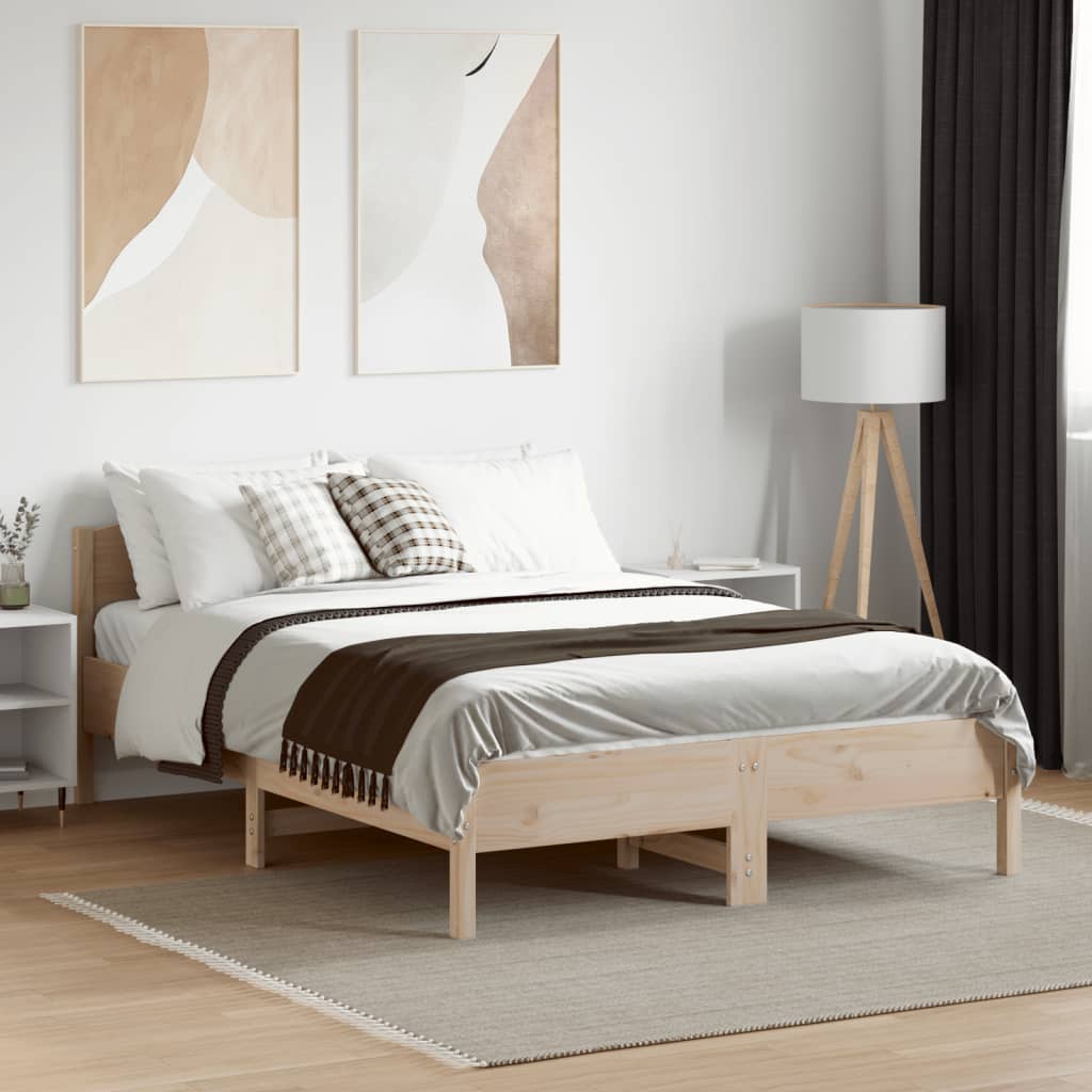Bedframe zonder matras massief grenenhout 135x190 cm is nu te koop bij PeponiXL, paradijselijk wonen!