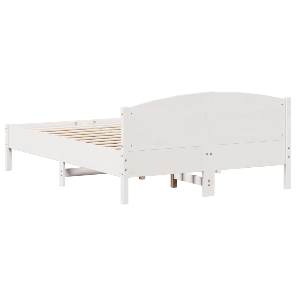 Bedframe zonder matras massief grenenhout wit 135x190 cm is nu te koop bij PeponiXL, paradijselijk wonen!