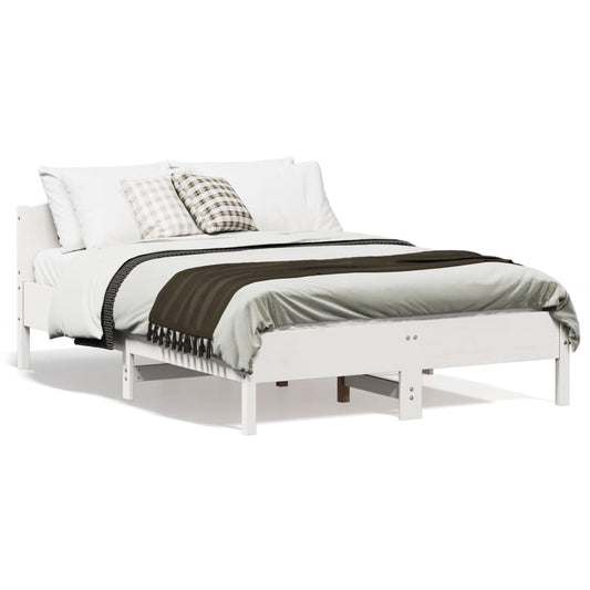 Bedframe zonder matras massief grenenhout wit 135x190 cm is nu te koop bij PeponiXL, paradijselijk wonen!