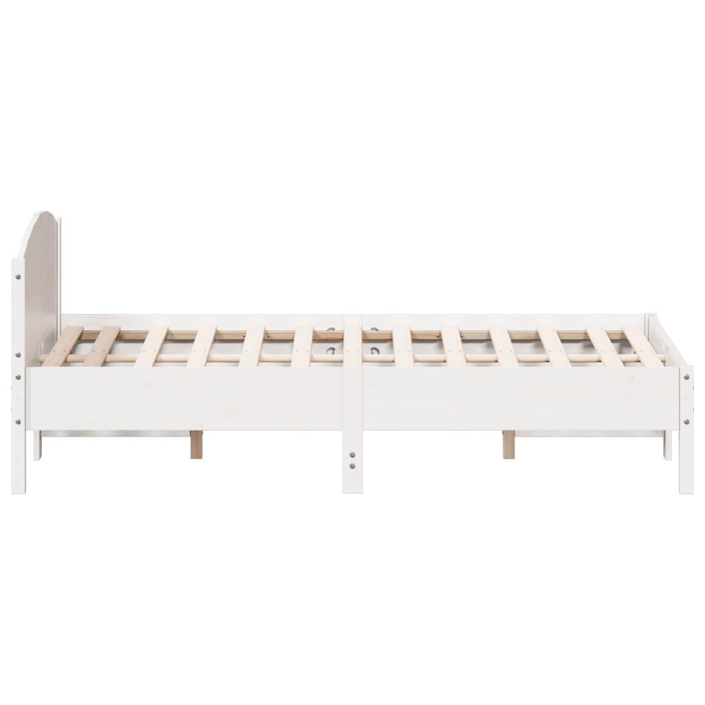 Bedframe zonder matras massief grenenhout wit 120x190 cm is nu te koop bij PeponiXL, paradijselijk wonen!