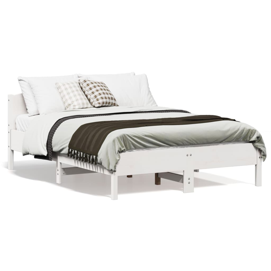 Bedframe zonder matras massief grenenhout wit 120x190 cm is nu te koop bij PeponiXL, paradijselijk wonen!