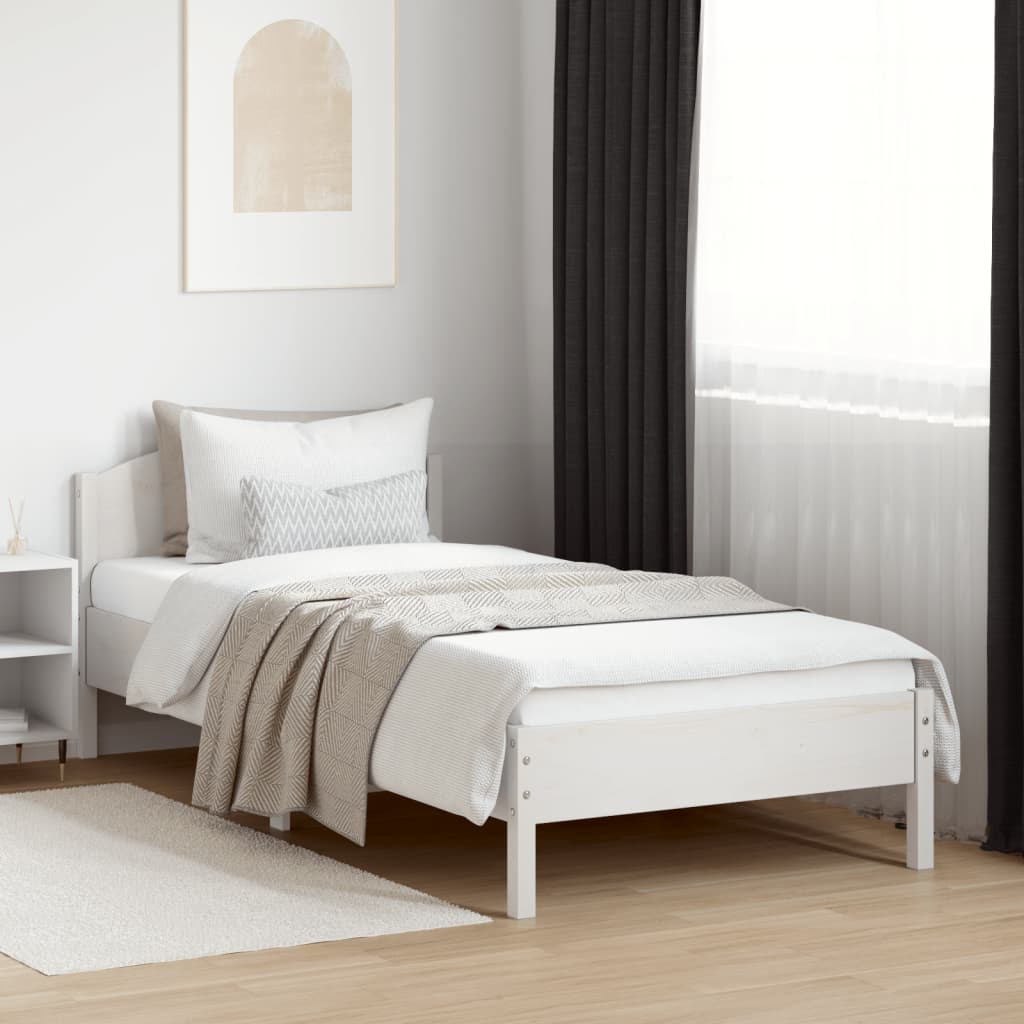 Bedframe zonder matras massief grenenhout wit 140x200 cm is nu te koop bij PeponiXL, paradijselijk wonen!