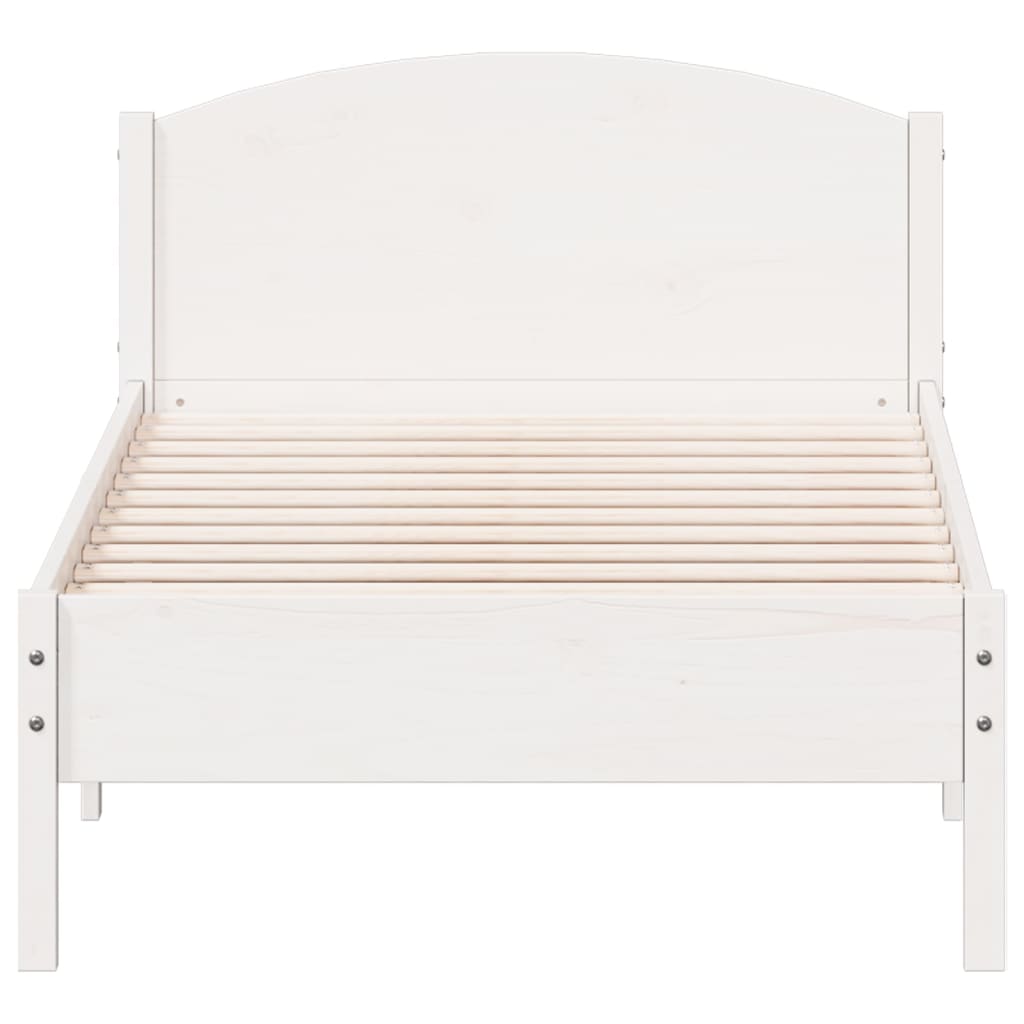 Bedframe zonder matras massief grenenhout wit 140x200 cm is nu te koop bij PeponiXL, paradijselijk wonen!