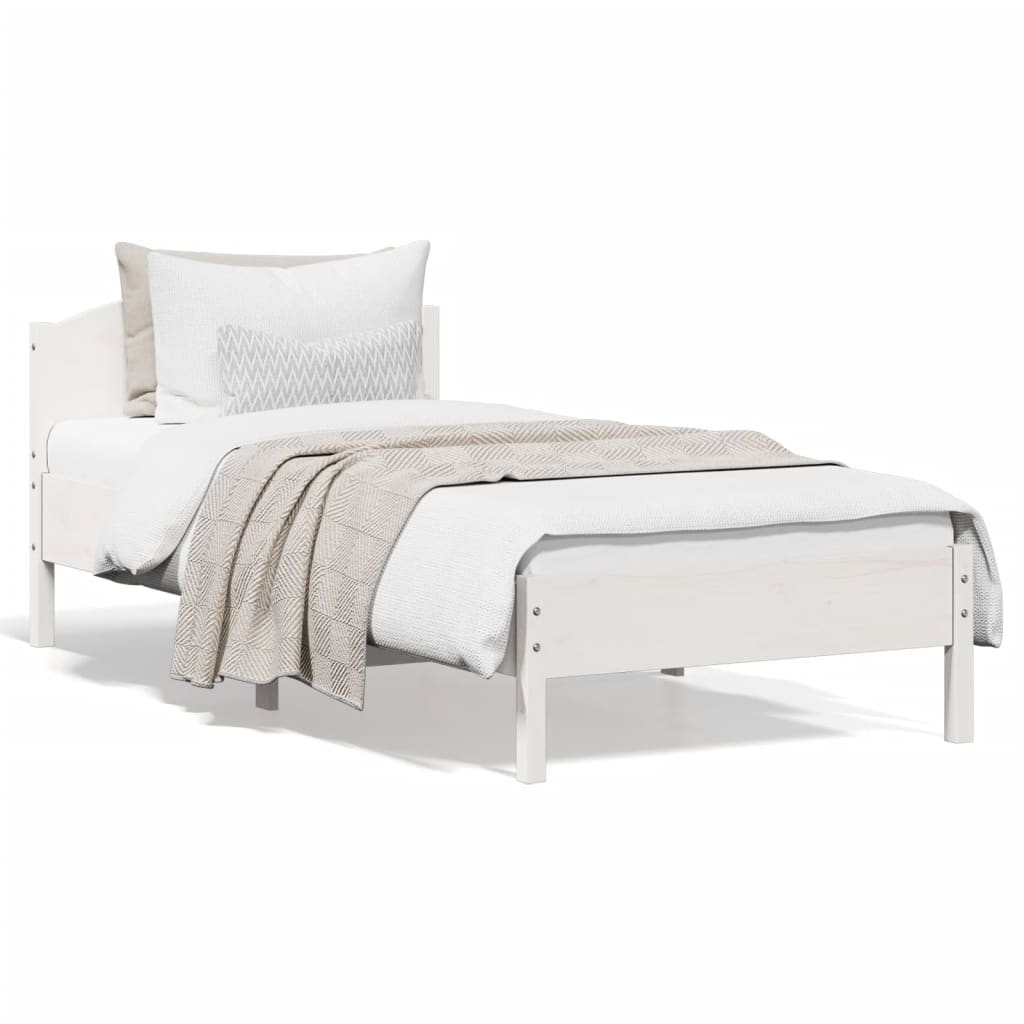 Bedframe zonder matras massief grenenhout wit 140x200 cm is nu te koop bij PeponiXL, paradijselijk wonen!